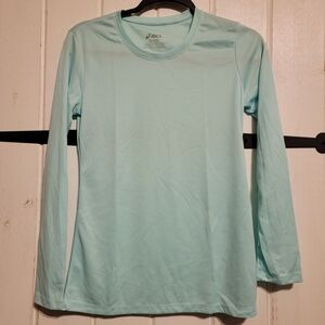 ASICS Shirt Light Blue Long Sleeve Athletic Active Leisure Basic Size Small
